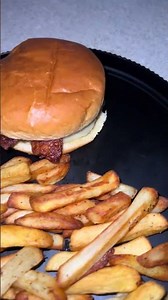 Sunday Dinner! Bacon Cheeseburger and Fries #dinnerideas