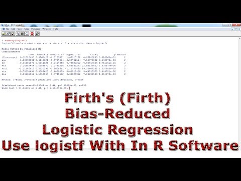 Firth's (Firth) Bias-Reduced Logistic Regression Use logistf With (In) R Software