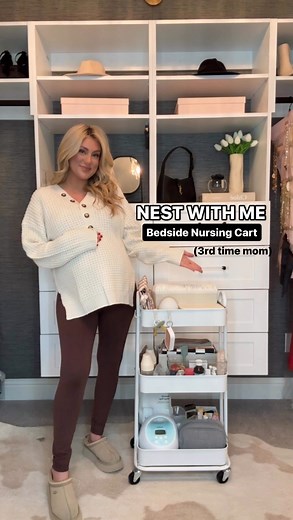 Mallory Lee | Stylish Mom | Dallas, TX | 🍼✨Let’s set up a bedside nursing cart together- coming from a 3rd time nursing mom👩‍🍼comment “CART” to get all of these Amazon baby... | Instagram