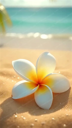 Plumeria on a tropical beach #t.me/BeautyAndroid #красиво #ai #нейросеть #beautifull #livewallpaper #обои #живыеобои #android #flower #цветы #природа #nature