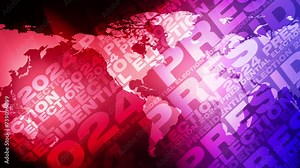 Candidate presidential election text and world map political presentation with creative symbol and informative infographic