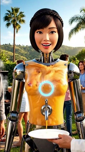 Robot Girl Turns Fresh Fruits Into Smoothie Inside Her Body! 🤖🍹 Amazing AI