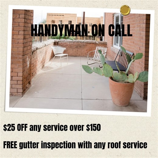 From small repairs to major maintenance, Handyman On Call is here to help Maryland homeowners with: ✅ Roof & gutter repairs ✅ Interior painting & touch-ups ✅ Door & window repairs ✅ Drywall & ceiling repairs ✅ General home maintenance 💰 $25 OFF any service over $150 🪜 FREE gutter inspection with any roof service 📅 Don’t wait — offers valid until November 15th! ⚠️ Promotions cannot be combined. 📞 Call: 443-850-6948 📧 Email: info@handymanoncallmd.com 🌐 Visit: handymanoncallmd.com 🛠️ Reliabl
