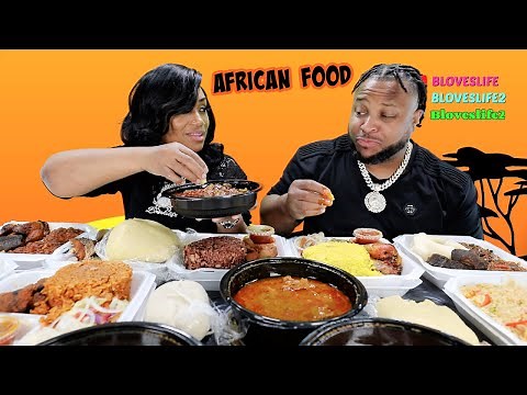 African Food Mukbang Challenge | Fufu, Banku, Pepper Soup, and Goat