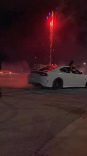 📸🌴 on Instagram: "Running From The Daylight 💫 * * #sideshow #sideways #car #392 #scat #scatpack #charger #drift #florida #nyc #chicago #cali #california #hellcat #drifting"