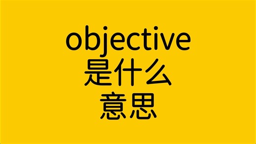 单词 objective 是什么意思？