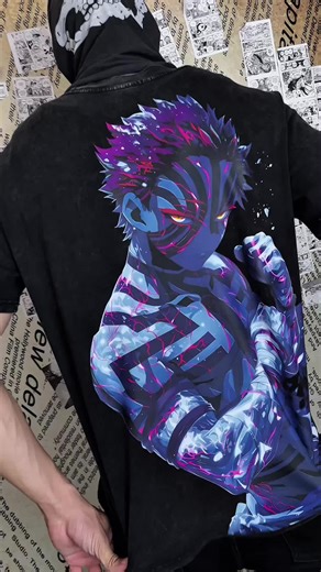 Destructive Death unleashed. Akaza’s raw Infinity Castle energy hits hard on this acid-washed, heavyweight oversized tee. #Akaza #DemonSlayer #InfinityCastle #AnimeStreetwear #WashedTee