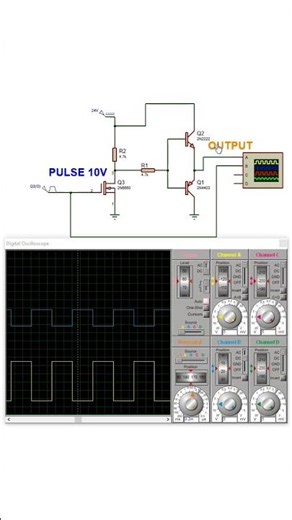 Transistor Push Pull Circuit #proteus #electronic #mosfet #transistor #shorts