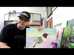 How I paint a Hummingbird Acrylic Painting on Canvas