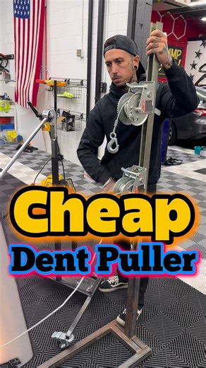 Johnathan Hatfield on Instagram: "Dent puller 👇🏽 This is a very basic Dent puller That has been battle tested in my shop over the past two years. Pulling out some of the nastiest dents, saving them from being repainted. if you don’t know how to weld contact a mobile welder on craigslist or marketplace. You can get all of your supplies for this at your local metal scrapyard. It’s very basic box tubing, mesh plate, truss, winches. This tool is only used for pulling the bulk out of big dents. See