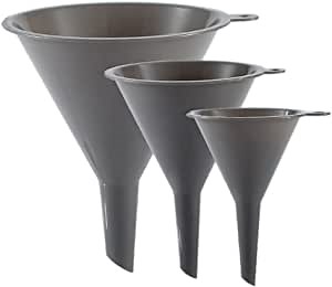 Plastic Funnel Set in 3 Different Sizes (5mm/8mm/10mm), Large, Medium, and Small Kitchen Funnels for Filling Bottles Cooking Funnel