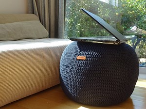 Macrame Cord Crochet Stuffed Pouffe/ottoman Pouf, Bean Bag, Floor Cushion, Home Decor, Pillow, Stool, Footstool, 46 Colors - Etsy