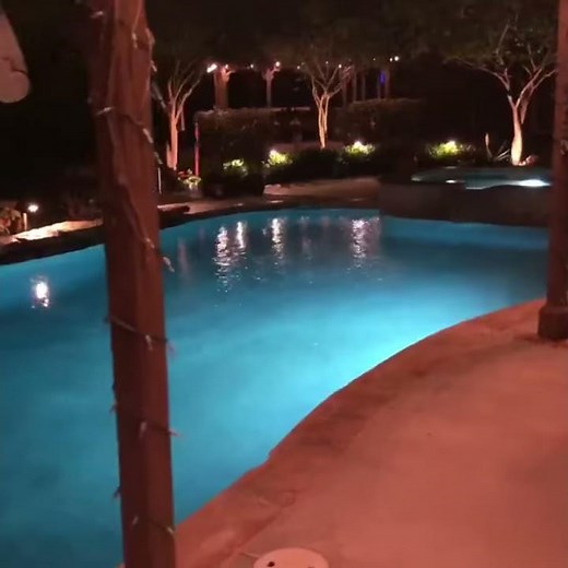 Toscano Pool Plaster. Stonescapes mini pebble Tahoe blue.