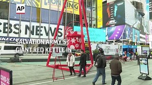 Salvation Army's giant red kettle in Times Square