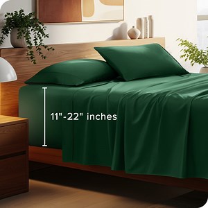 Bare Home 22" Extra Deep Pocket Sheet Set - Premium 1800 Collection - Ultra-Soft - Queen, Forest Green