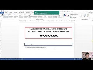 Tạo khung cho văn bản với borders and shading trong microsoft office word 2013