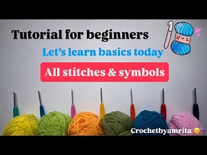 Let’s learn basic stitches with symbols 🧶tutorial for absolute beginners ❤️🧶