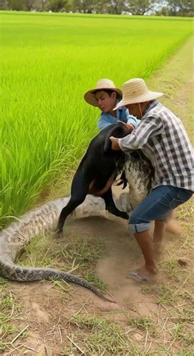 SHOCK! PYTHON SWALLOWS GOAT ALIVE! FARMERS TRY TO GET IT BACK!