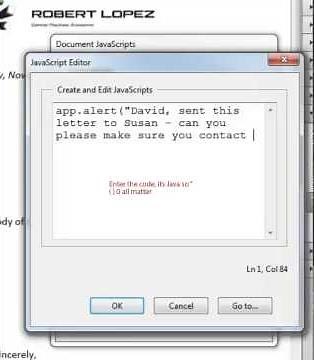 Basic Javascript for PDF's
