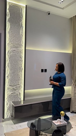 4K views · 421 reactions | When we designed the rough sketch of this tv wall unit and we were going for something simple but still eye catchy and I just knew this stone white rock will be the icing on the cake for that extra dazzle ✨ | Prime luxury ville | Facebook