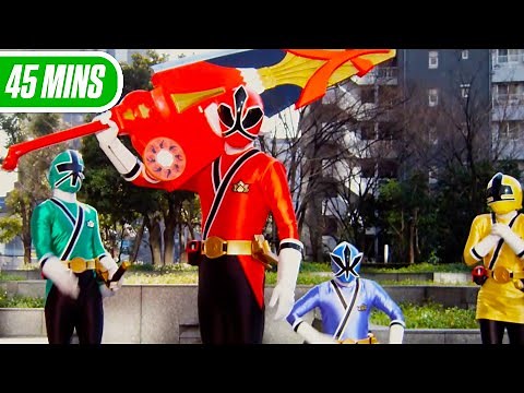 Red Ranger's Weapon UPGRADE! 🔥 Team Blaster! 💥 Power Rangers Samurai | Full Episodes 3 & 4 | 45 Min