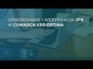 Jak wygenerować plik JPK w Comarch ERP Optima