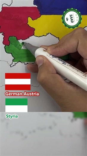 Styria province flag map drawing 🇦🇹 | German Austria states flag map