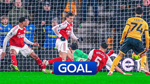 Wolves 2-2 Arsenal: Gunners blow two-goal lead at Molineux as teenager Tom Edozie levels in stoppage-time in title twist