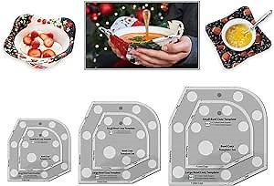 for Quilting Bowl Cozy Template, DIY Quilting Template,Bowl Cozy Pattern Template，Clear Acrylic Template Cutting Ruler, Sewing Pattern Template , DIY Kitchen Art Craft(6inch)