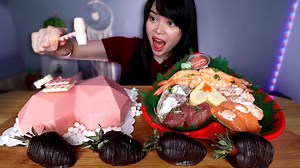 1.9M views · 10K reactions | SMASHABLE HEART CHOCOLATE with COATED STRAWBERRY CHOCOLATE AND SUSHI MUKBANG JAAM Seafoods Trading and Chocolate Barks PH | Naomi Peña | Facebook