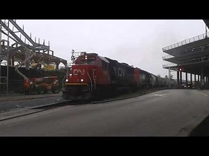 CN rail sd60 5440 & sd40 5381 New west minster!!!