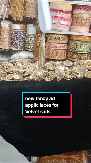 New Fancy 3d applic laces for Velvet suits. #akramlacecenterskp #desiner #ideas #trending_laces #foryou #valvet_laces #applic_laces #follow