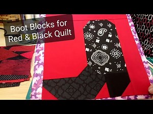Boot Block for Red & Black Quilt ‪@simplyquiltingwithnancysanders‬
