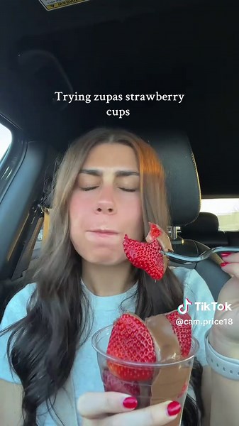 Enjoying Zupas Strawberry Chocolate Cups