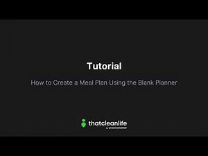How to Create a Meal Plan Using the Blank Planner