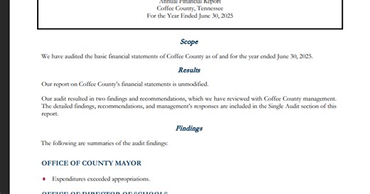 County audit findings found in Mayor’s Office, Director of Schools