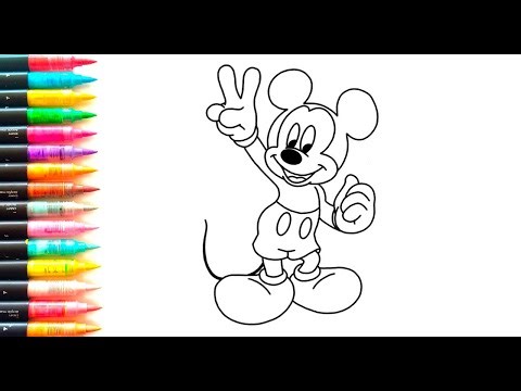 DRAWING AND COLORING MICKEY MOUSE DISNEY CARTOON, Disney cartoon, drawing and coloring