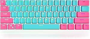 Guffercty kred PBT Keycaps 60 Percent with 6.25U Spacebar OEM Profile for Cherry MX Switch Mechanical Gaming Keyboard (Miami-V2)