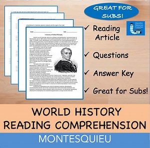 Montesquieu - Reading  Comprehension Passage & Questions