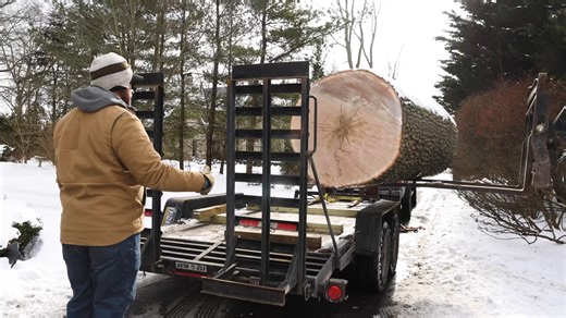 This 8,000 lb log almost broke my trailer