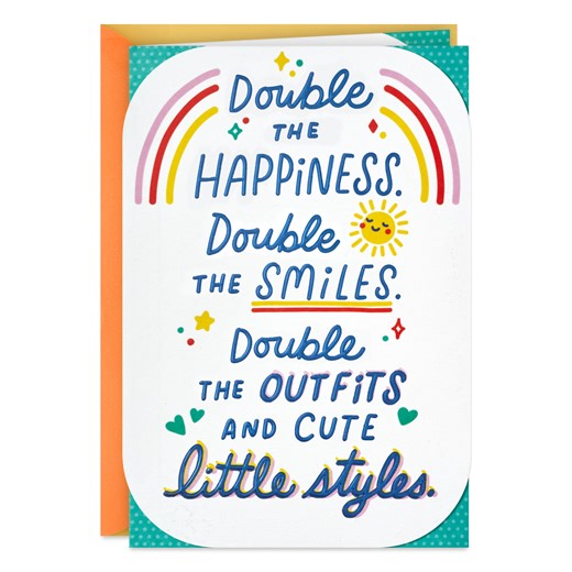 Double the Happiness Baby Shower Card for Twins for only USD 4.59 | Hallmark