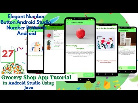 Elegant Number Button Android Studio | Number Button In Android |Grocery App In Android Studio
