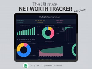 Net Worth Tracker Spreadsheet, Net Worth Calculator, Personal Finance Planner, Google Sheets, Assets and Liabilities, Financial Independence - Etsy Canada