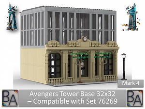 LEGO MOC-163909 Avengers Tower Base 32x32 - Compatible with Set 76269 (Mark 4) (Modular Buildings 2023)