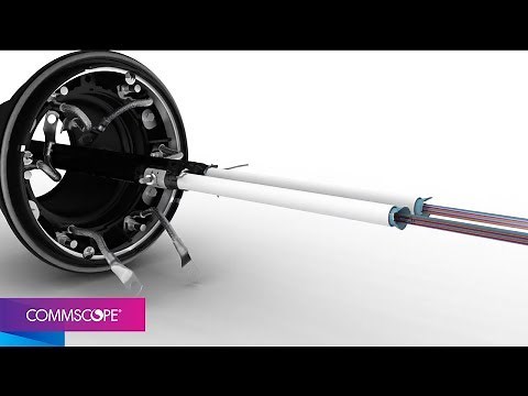 Installing prepared cable into FOSC 450D