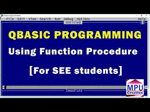 Qbasic Programming using Function Procedure or Function.....End Function statement.