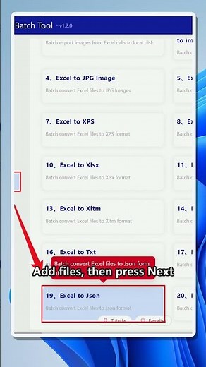Batch convert Excel files to JSON on Windows