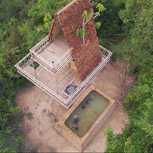 16m Tree-House With Swimming Pools | Survival Builder Viral