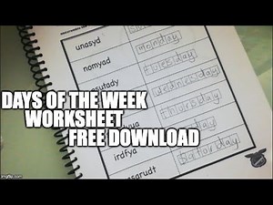 Days of the week worksheet
