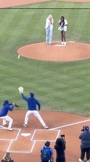 57K views · 131 reactions | Sparks rookies Cameron Brink and Rickea Jackson throw their first pitches ahead of tonight's Dodgers game.  (: NickHamilton213/X) | theScore | Facebook